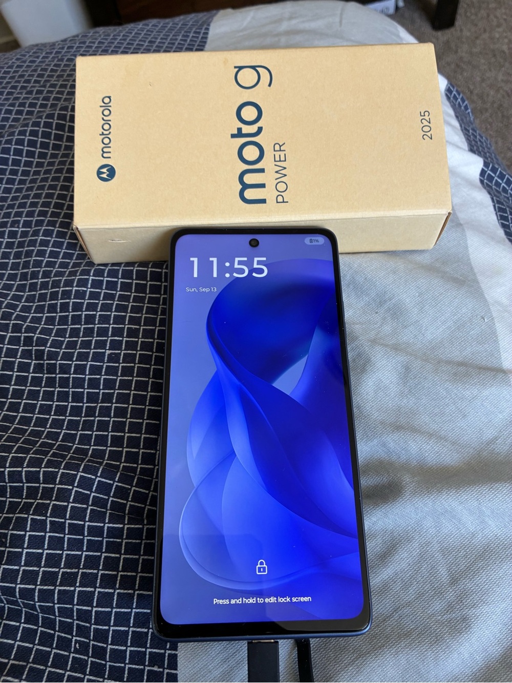 Motorola Blue Front Smartphone with Black Frame